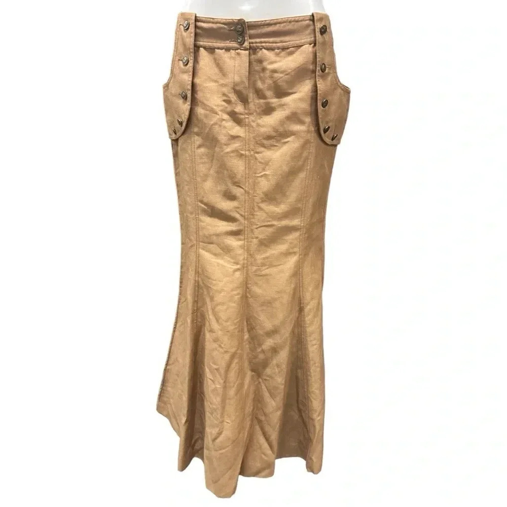 Zuhair Murad Women’s Tan/Brown Mermaid Maxi Long Skirt Boho Rare Size 8